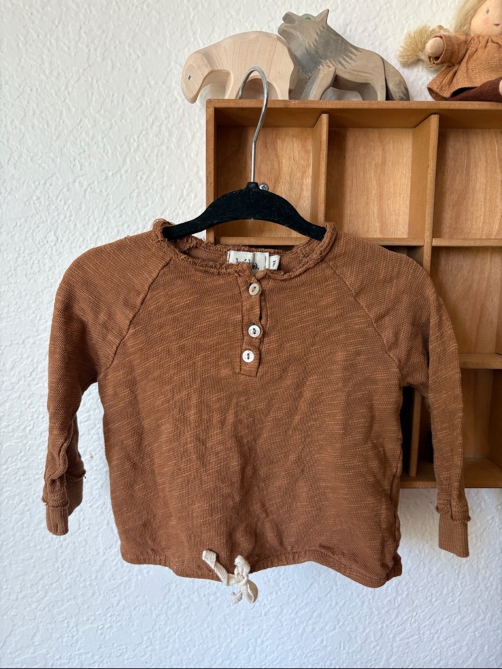 búho Baby Brown Long-Sleeve Top